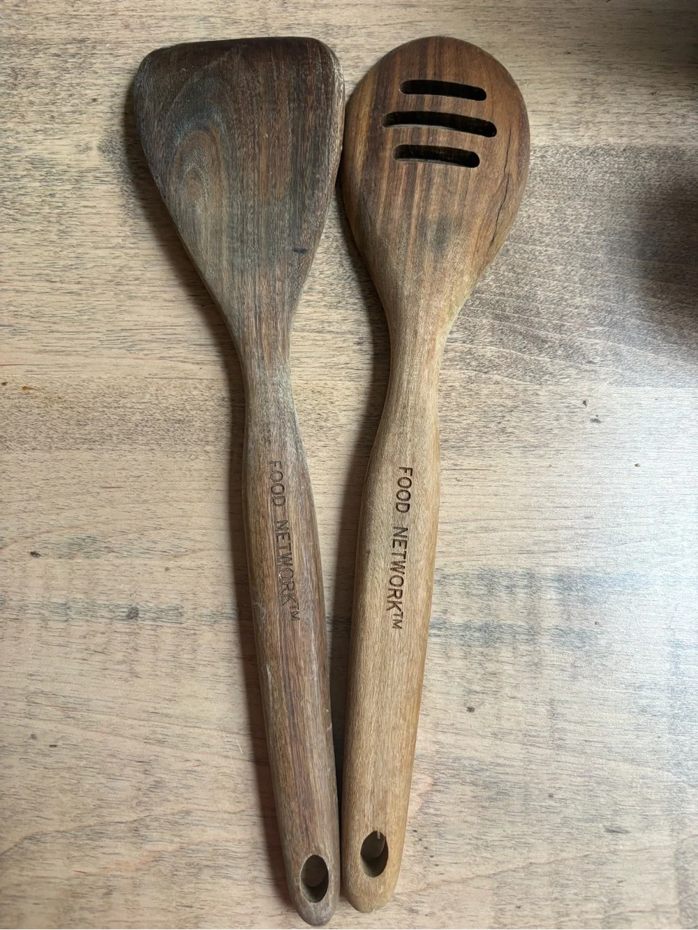 Food Network Cooking Spoon and Slotted Spatula Set - Rich Brown
